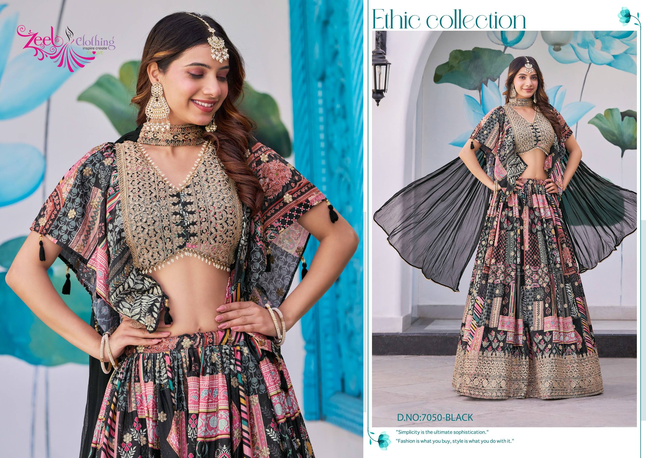 Queen By Zeel Clothing 7050 Colours Series Designer Beautiful Collection Occasional Wear & Party Wear Chinnon Silk Lehengas At Wholesale Price